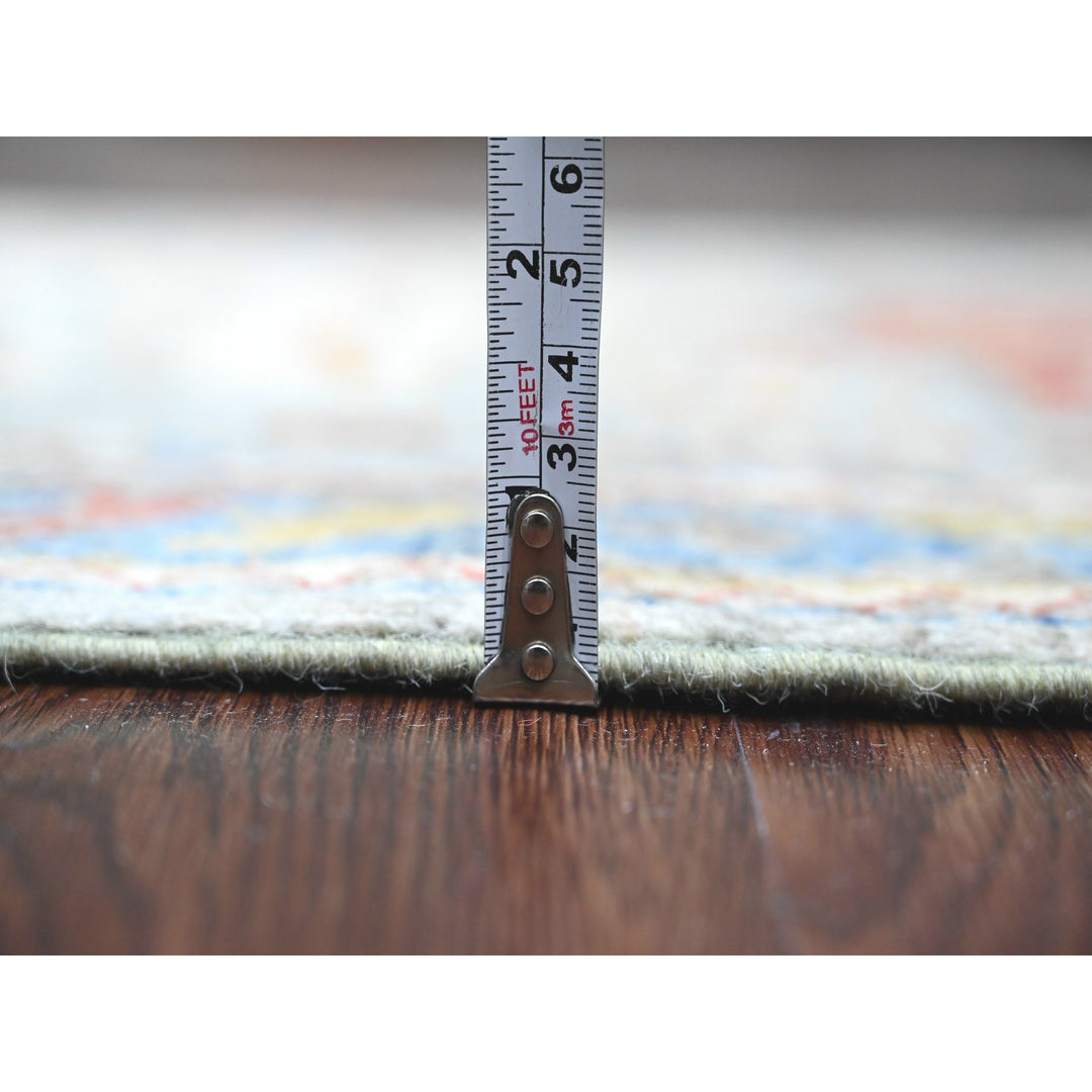 2'7" x 10'2" New Hand Knotted Grey Wool Runner Oriental Rug - MOA10289912
