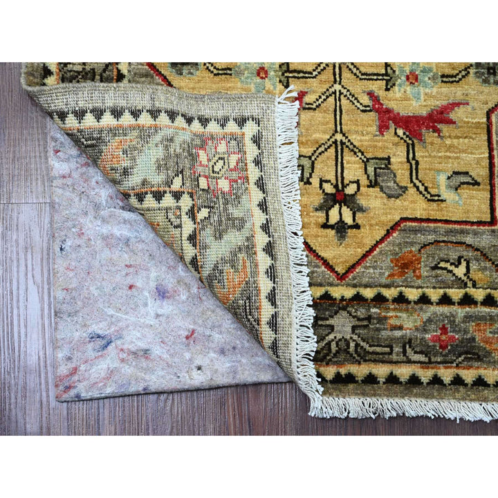 2'6" x 5'9" New Hand Knotted Grey Wool Runner Oriental Rug - MOA10289913