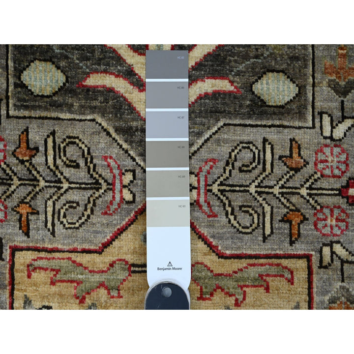 2'6" x 5'9" New Hand Knotted Grey Wool Runner Oriental Rug - MOA10289913