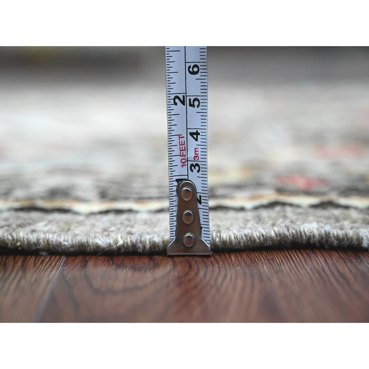 2'6" x 5'9" New Hand Knotted Grey Wool Runner Oriental Rug - MOA10289913