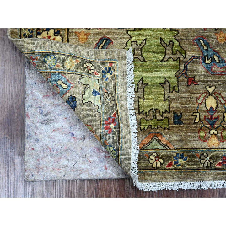 3'0" x 5'10" New Hand Knotted Grey Wool Runner Oriental Rug - MOA10289914
