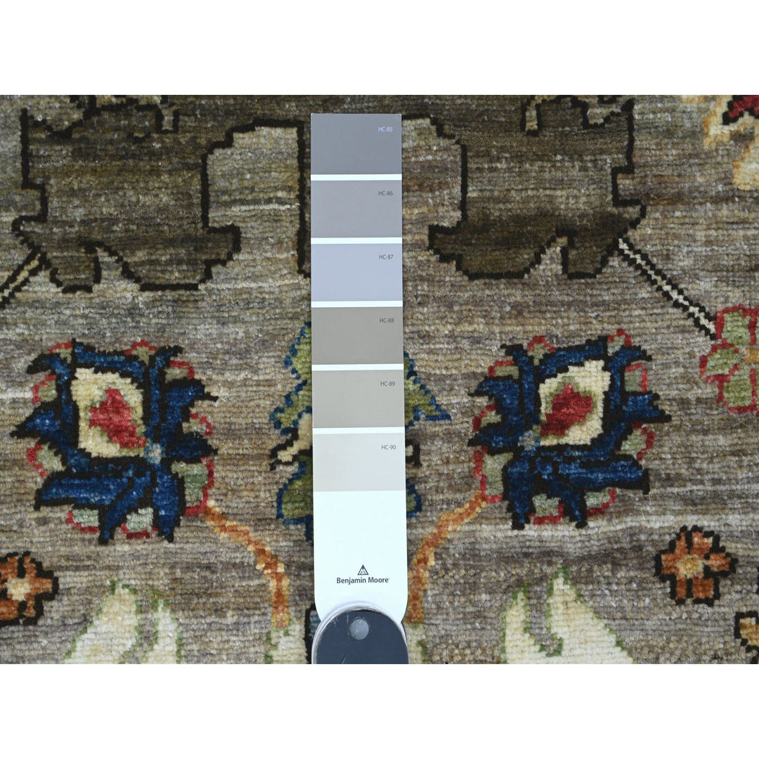 3'0" x 5'10" New Hand Knotted Grey Wool Runner Oriental Rug - MOA10289914