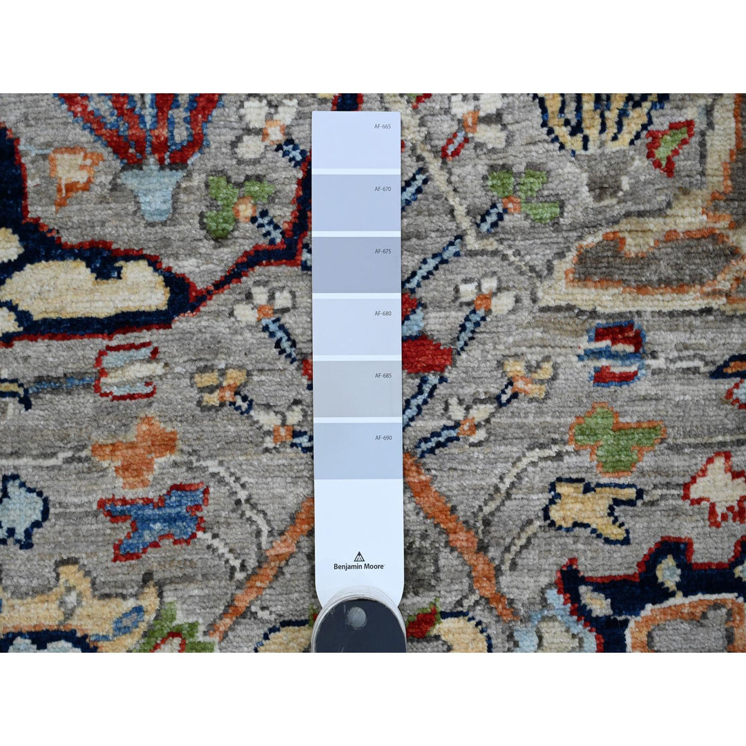 3'0" x 15'5" New Hand Knotted Grey Wool Runner Oriental Rug - MOA10289915