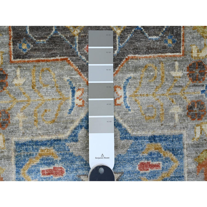 2'7" x 10'2" New Hand Knotted Grey Wool Runner Oriental Rug - MOA10289917