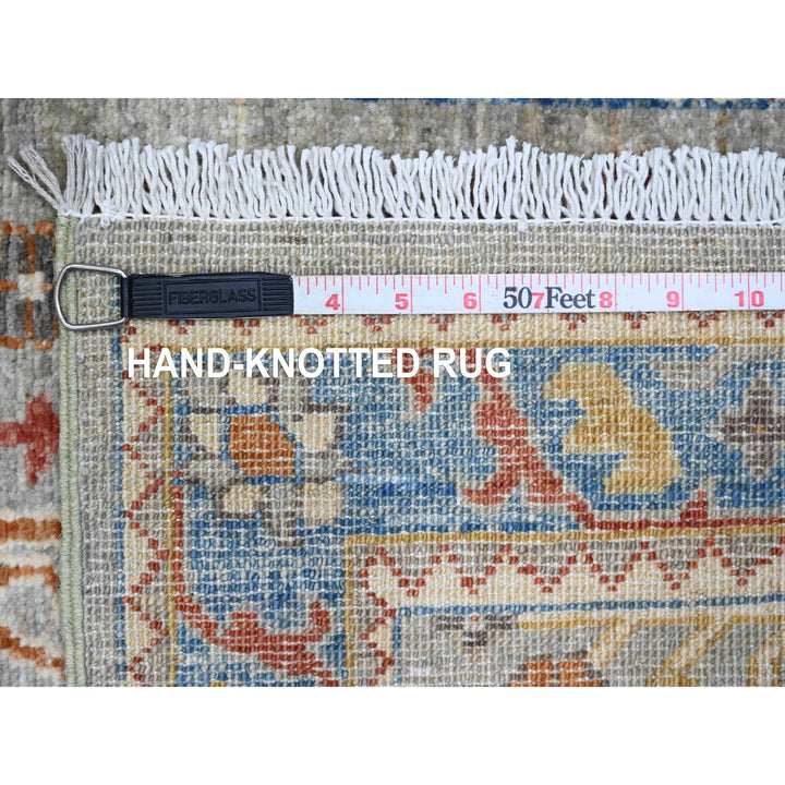 2'7" x 10'2" New Hand Knotted Grey Wool Runner Oriental Rug - MOA10289917