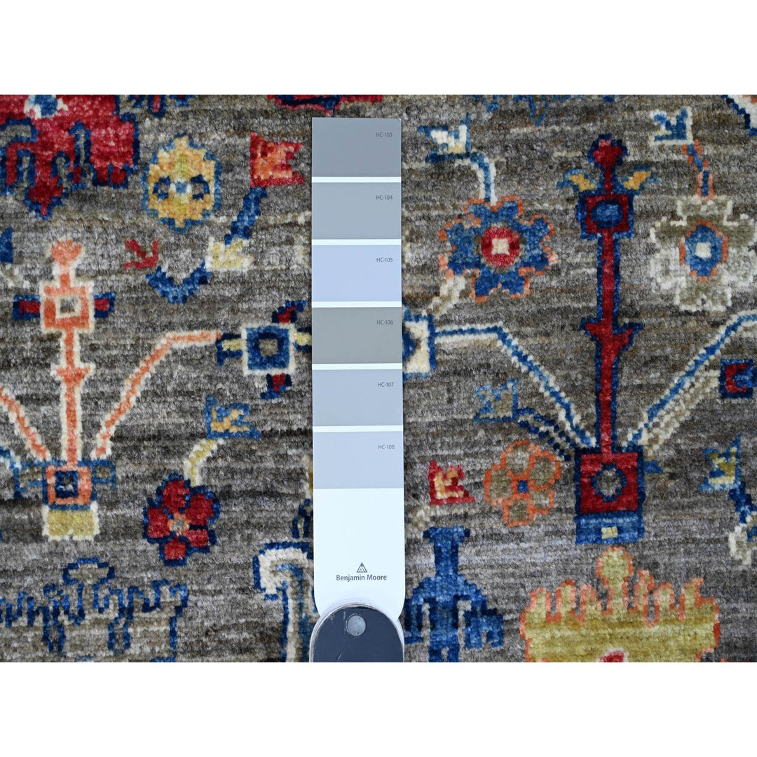 3'1" x 4'11" New Hand Knotted Grey Wool Rectangle Oriental Rug - MOA10289918