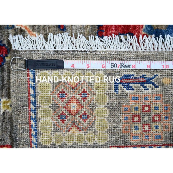3'1" x 4'11" New Hand Knotted Grey Wool Rectangle Oriental Rug - MOA10289918