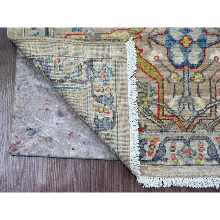 3'1" x 5'11" New Hand Knotted Grey Wool Runner Oriental Rug - MOA10289919