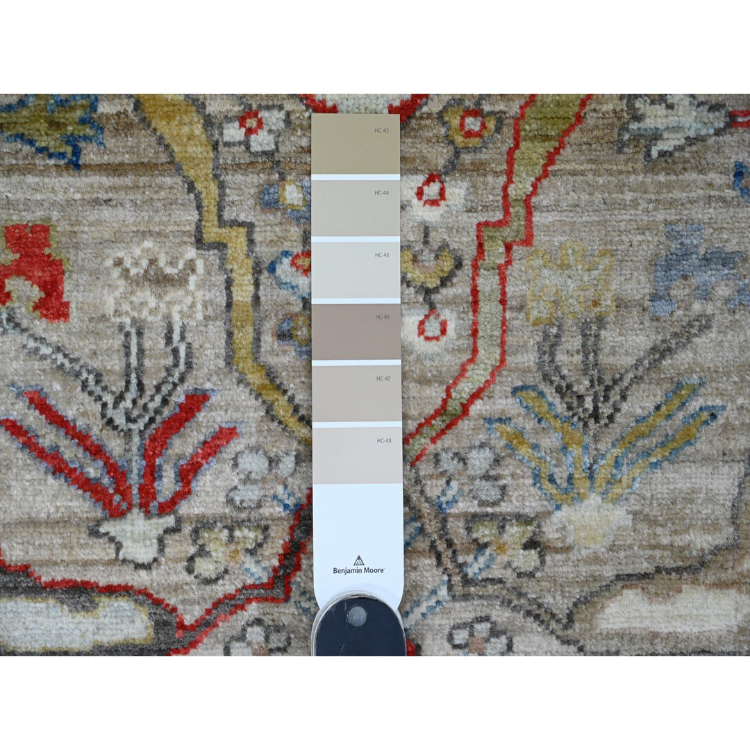 3'1" x 5'11" New Hand Knotted Grey Wool Runner Oriental Rug - MOA10289919