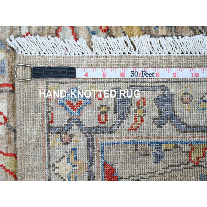 3'1" x 5'11" New Hand Knotted Grey Wool Runner Oriental Rug - MOA10289919