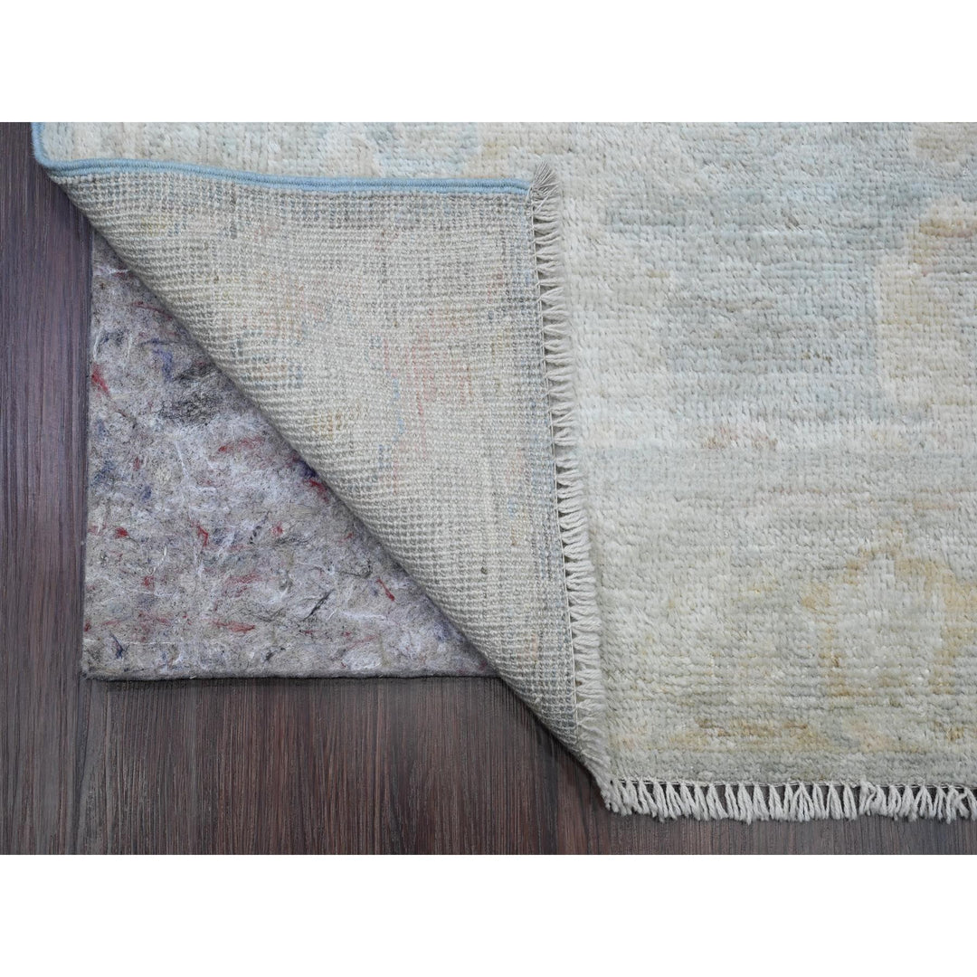 3'1" x 15'6" New Hand Knotted Grey Wool Runner Oriental Rug - MOA10289928