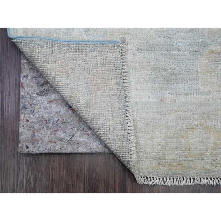 3'1" x 15'6" New Hand Knotted Grey Wool Runner Oriental Rug - MOA10289928