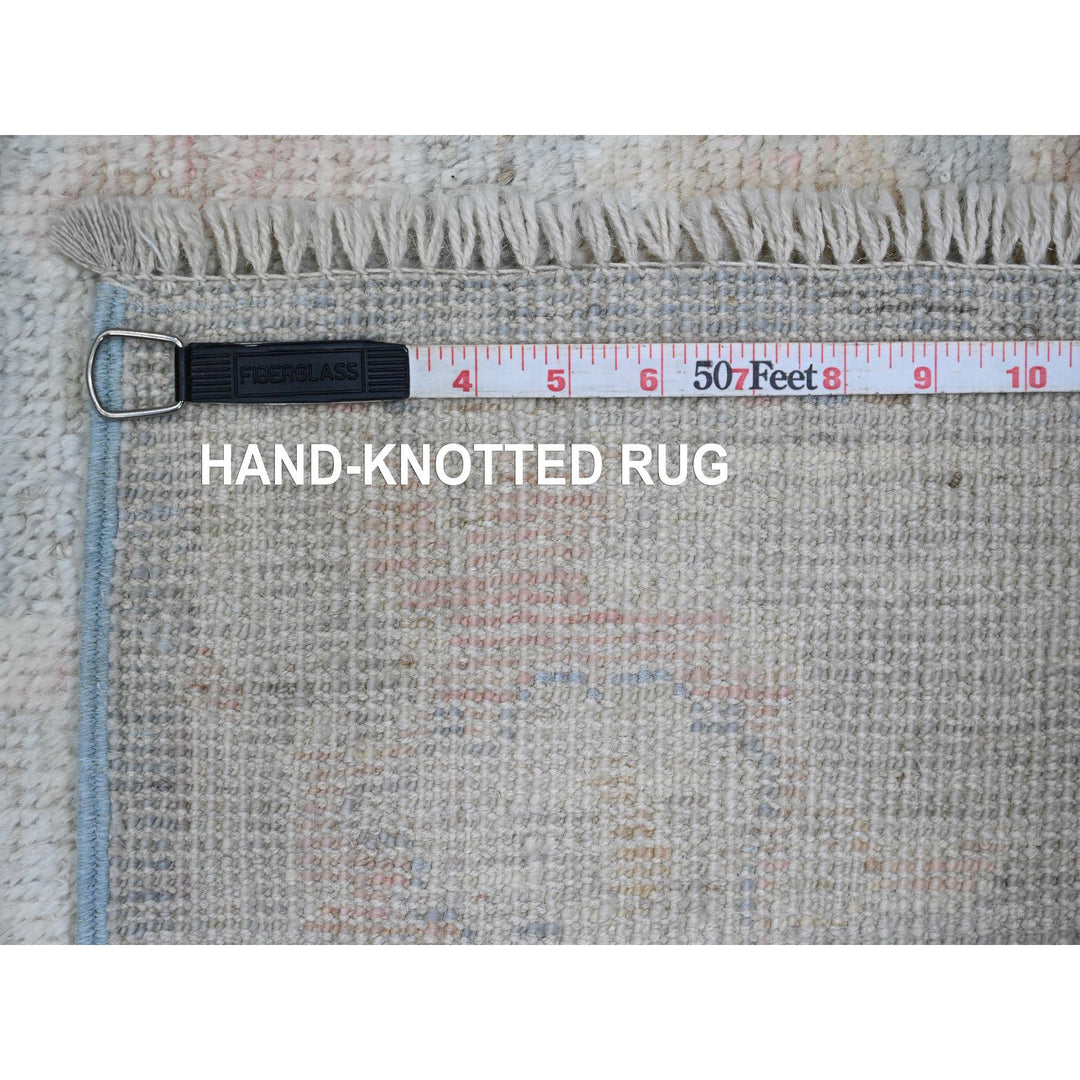 3'1" x 15'6" New Hand Knotted Grey Wool Runner Oriental Rug - MOA10289928