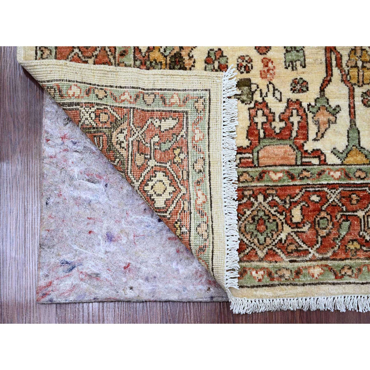 4'8" x 6'3" New Hand Knotted Ivory Wool Rectangle Oriental Rug - MOA10289970