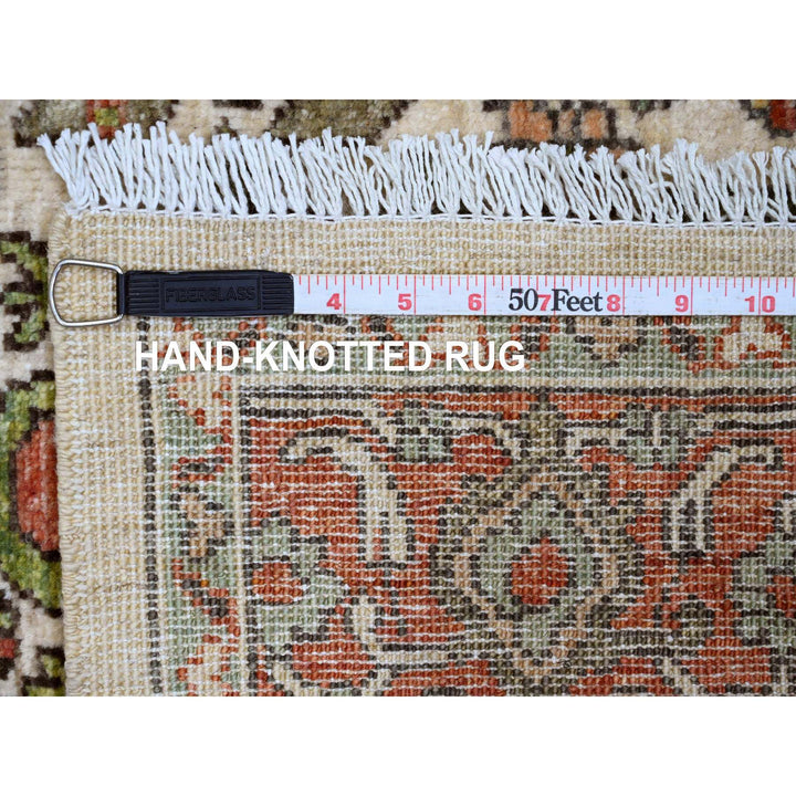 4'8" x 6'3" New Hand Knotted Ivory Wool Rectangle Oriental Rug - MOA10289970