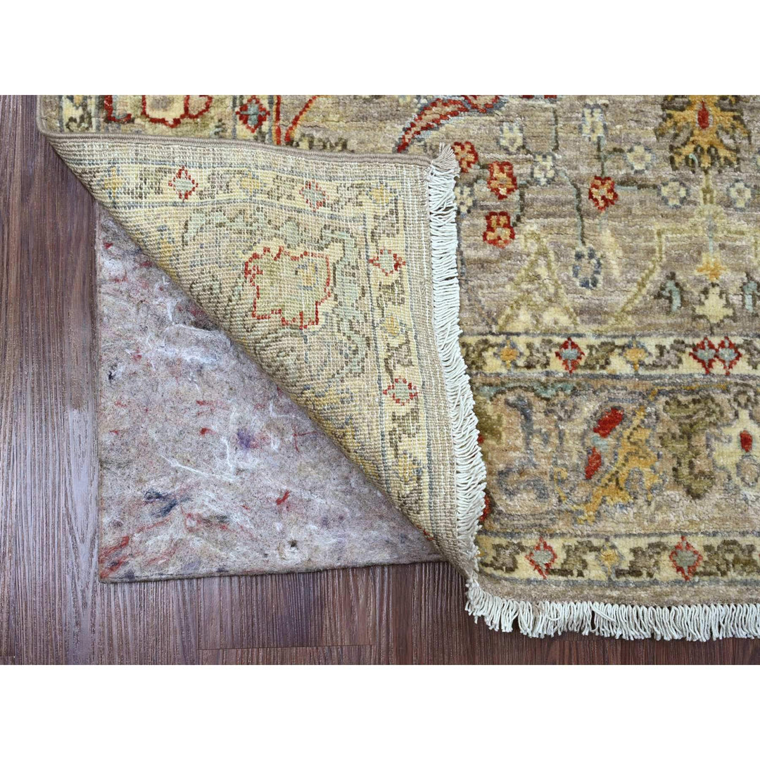 3'10" x 5'9" New Hand Knotted Grey Wool Rectangle Oriental Rug - MOA10289971