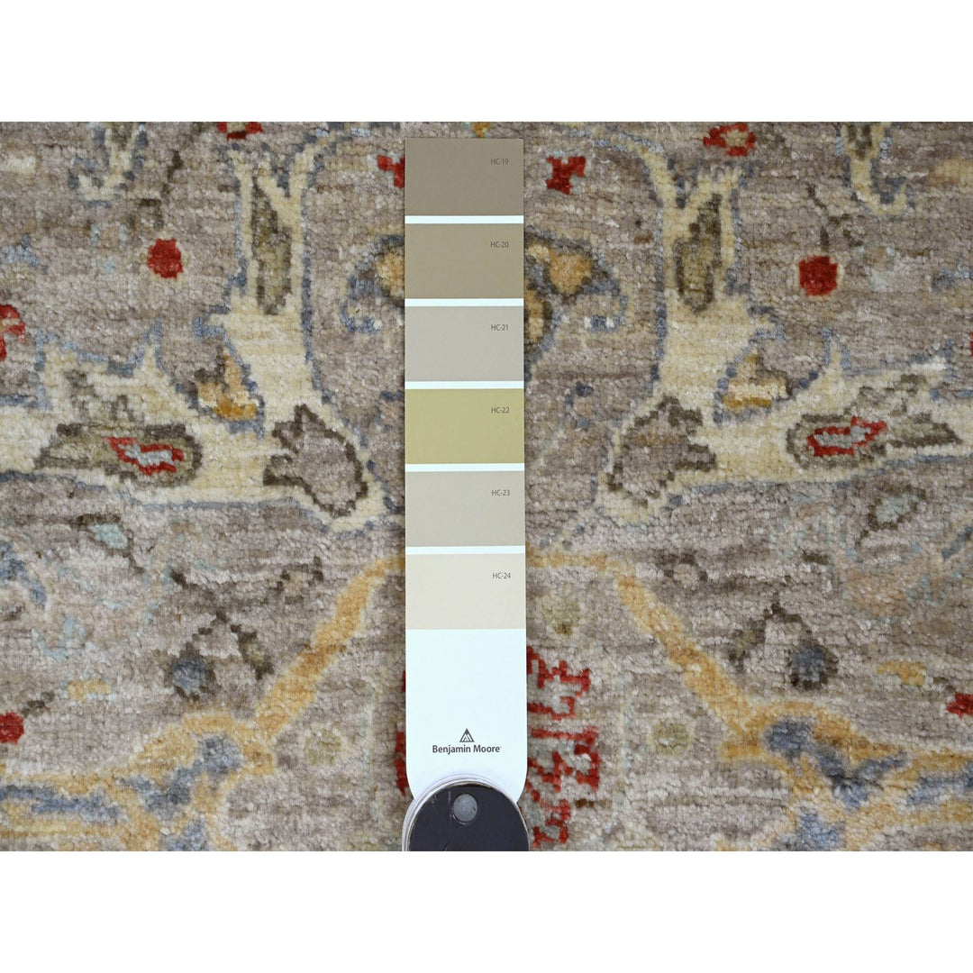 3'10" x 5'9" New Hand Knotted Grey Wool Rectangle Oriental Rug - MOA10289971