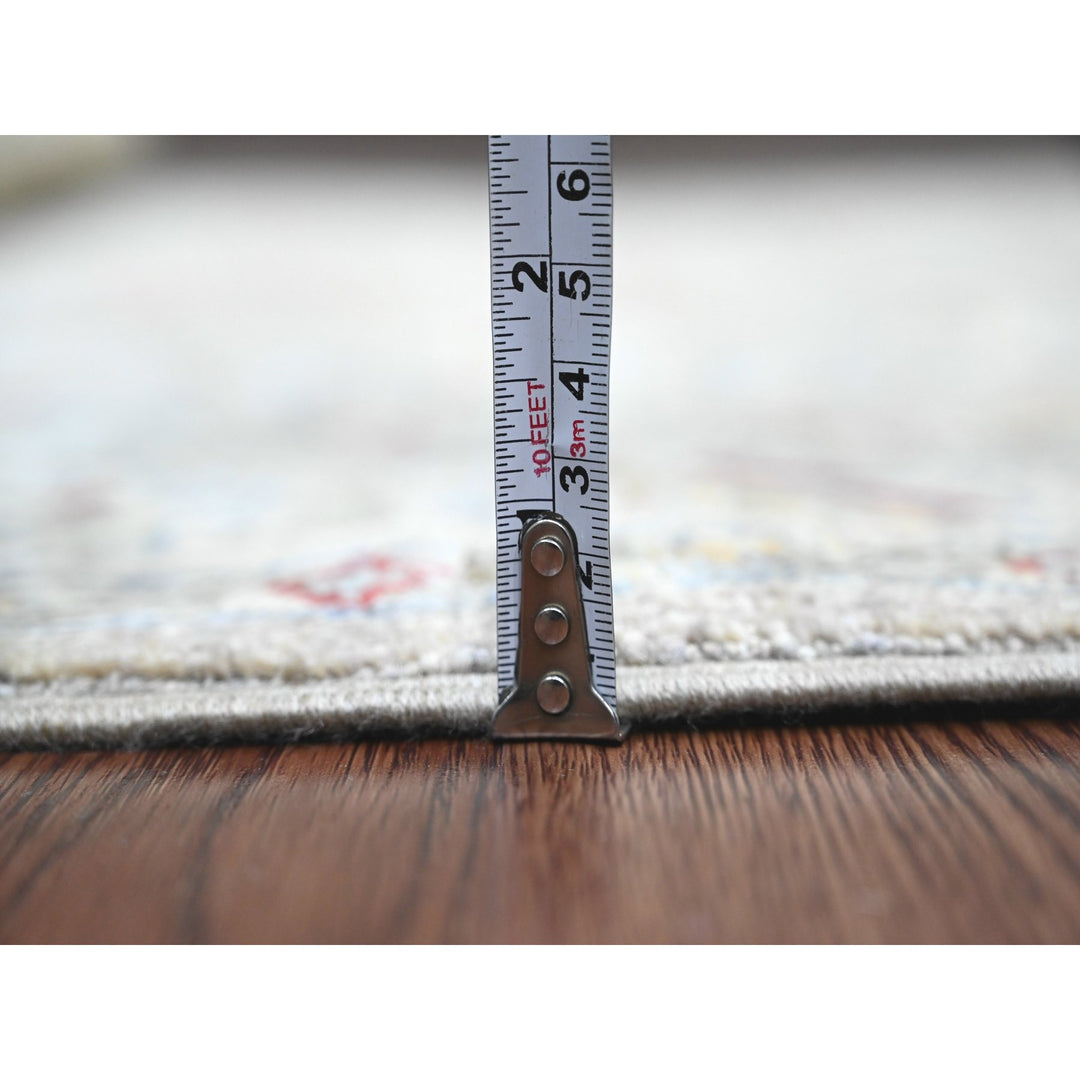 3'10" x 5'9" New Hand Knotted Grey Wool Rectangle Oriental Rug - MOA10289971