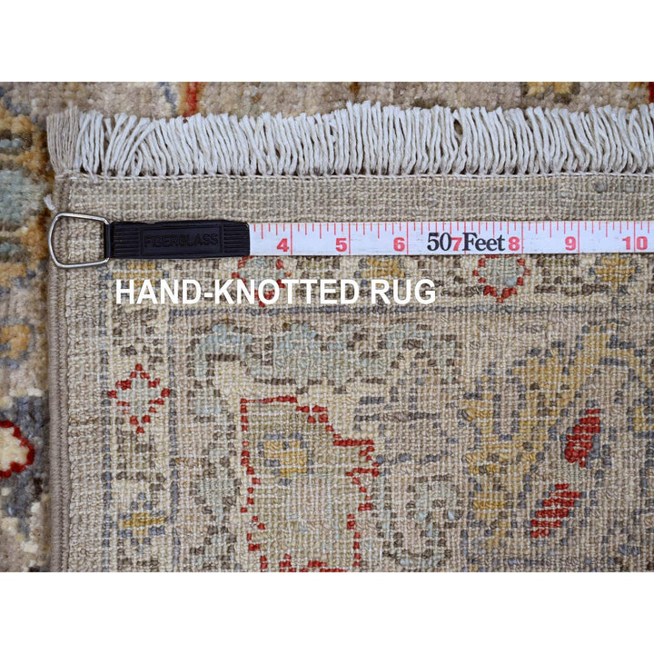 3'10" x 5'9" New Hand Knotted Grey Wool Rectangle Oriental Rug - MOA10289971