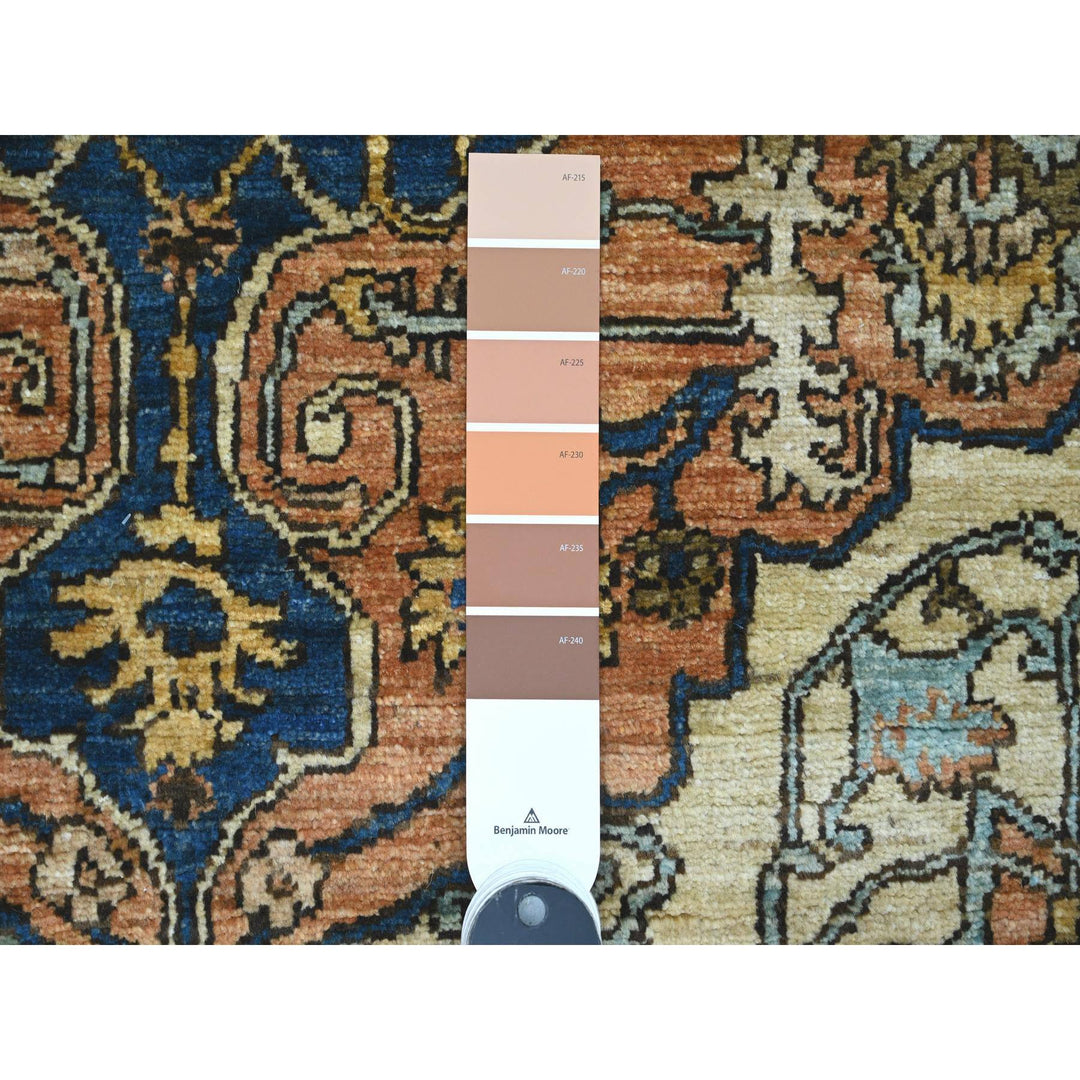 4'1" x 5'11" New Hand Knotted Orange Wool Rectangle Oriental Rug - MOA10289974