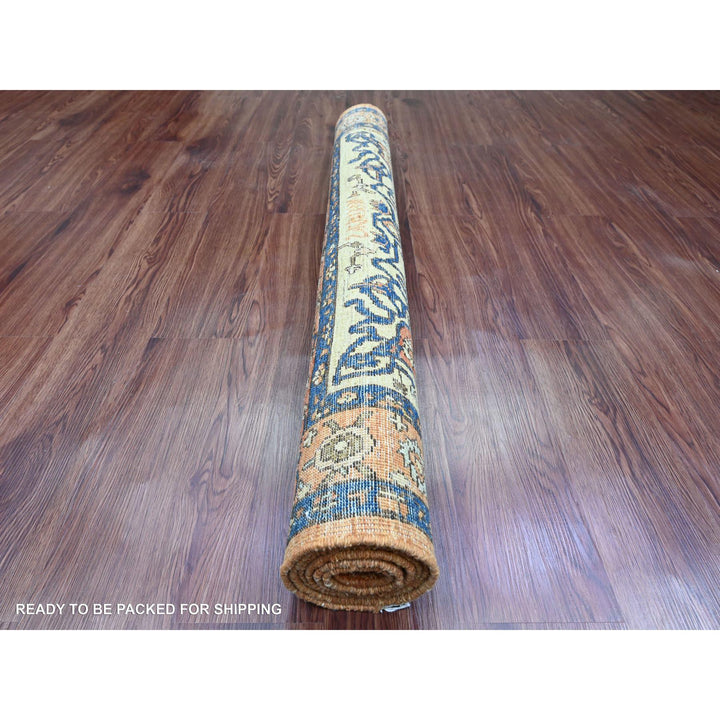 4'1" x 5'11" New Hand Knotted Orange Wool Rectangle Oriental Rug - MOA10289974