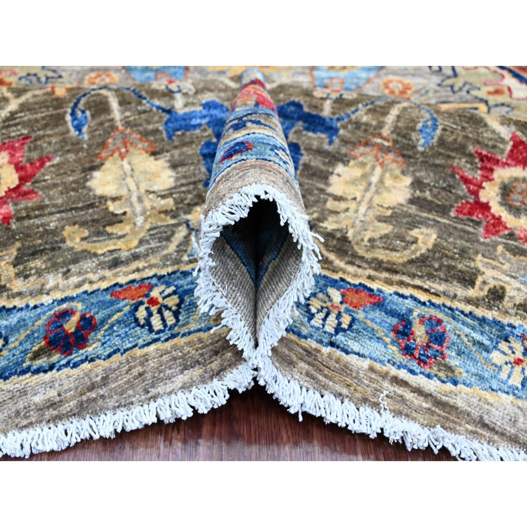 9'11" x 9'11" New Hand Knotted Grey Wool Round Oriental Rug - MOA10289984