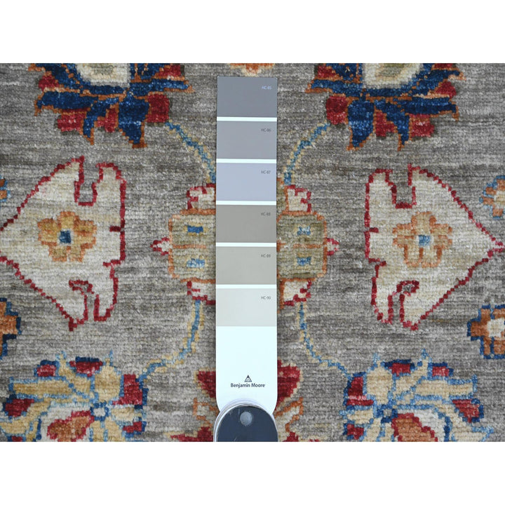 9'11" x 9'11" New Hand Knotted Grey Wool Round Oriental Rug - MOA10289984