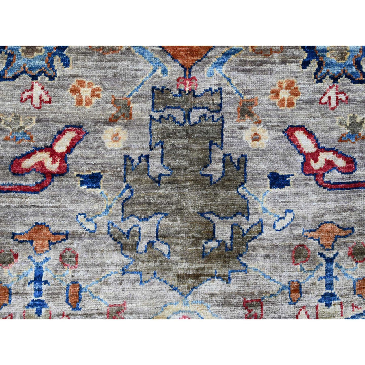 9'11" x 9'11" New Hand Knotted Grey Wool Round Oriental Rug - MOA10289984