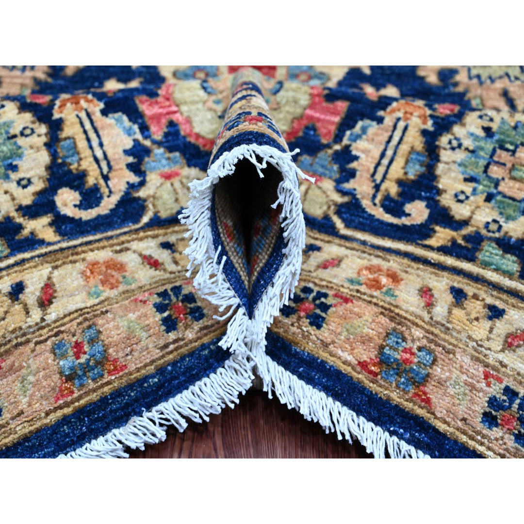 10'0" x 13'10" New Hand Knotted Blue Wool Rectangle Oriental Rug - MOA10289985
