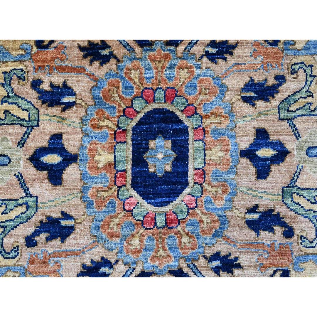 10'0" x 13'10" New Hand Knotted Blue Wool Rectangle Oriental Rug - MOA10289985