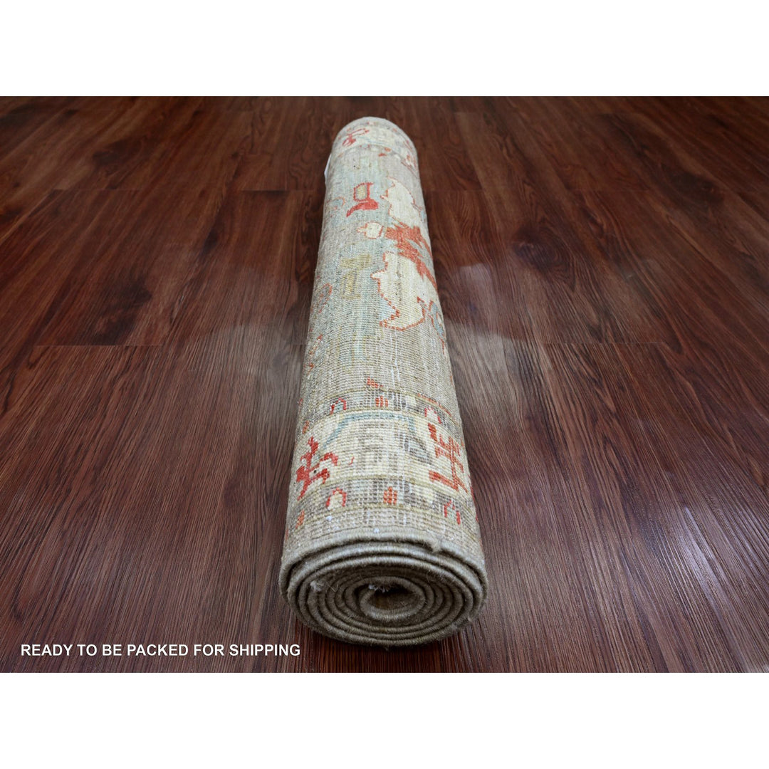 2'7" x 7'7" New Hand Knotted Grey Wool Runner Oriental Rug - MOA10289986