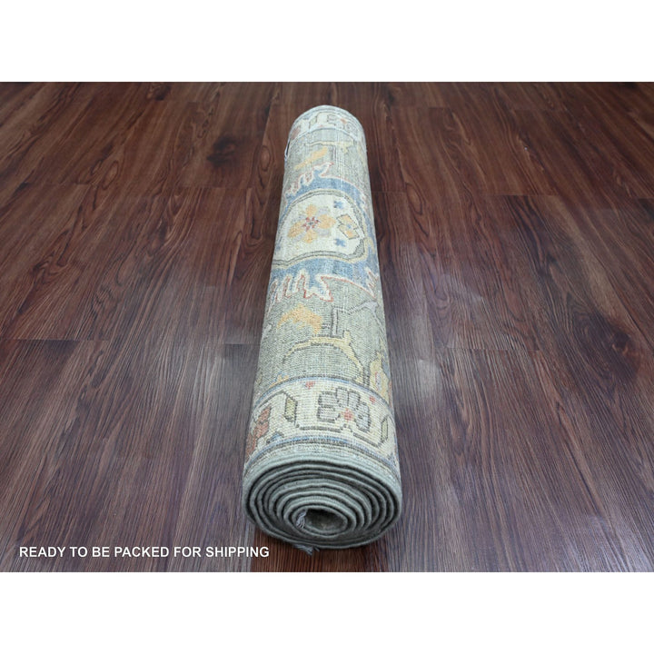 2'8" x 8'0" New Hand Knotted Green Wool Runner Oriental Rug - MOA10289987