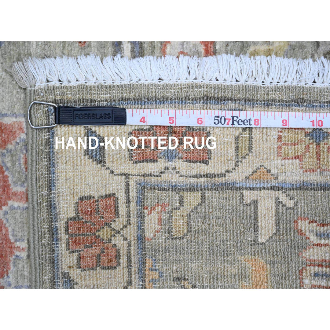 2'8" x 8'0" New Hand Knotted Green Wool Runner Oriental Rug - MOA10289987
