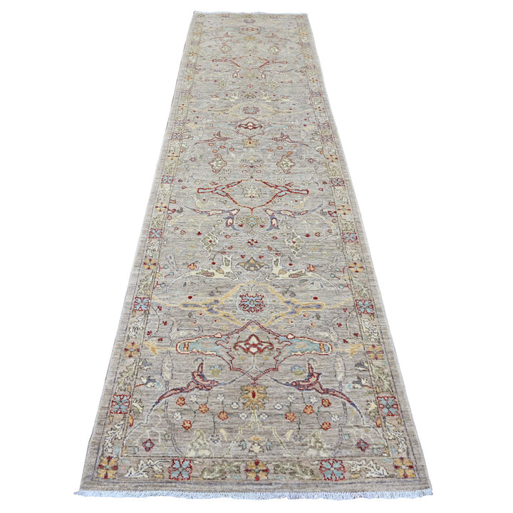 2'11" x 11'8" New Hand Knotted Brown Wool Runner Oriental Rug - MOA10289990