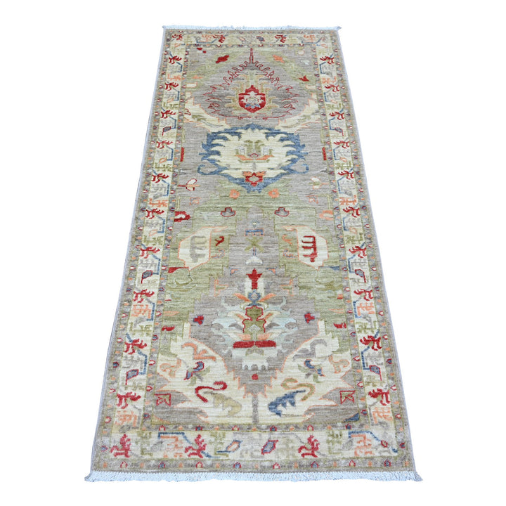 2'7" x 5'11" New Hand Knotted Brown Wool Runner Oriental Rug - MOA10289991