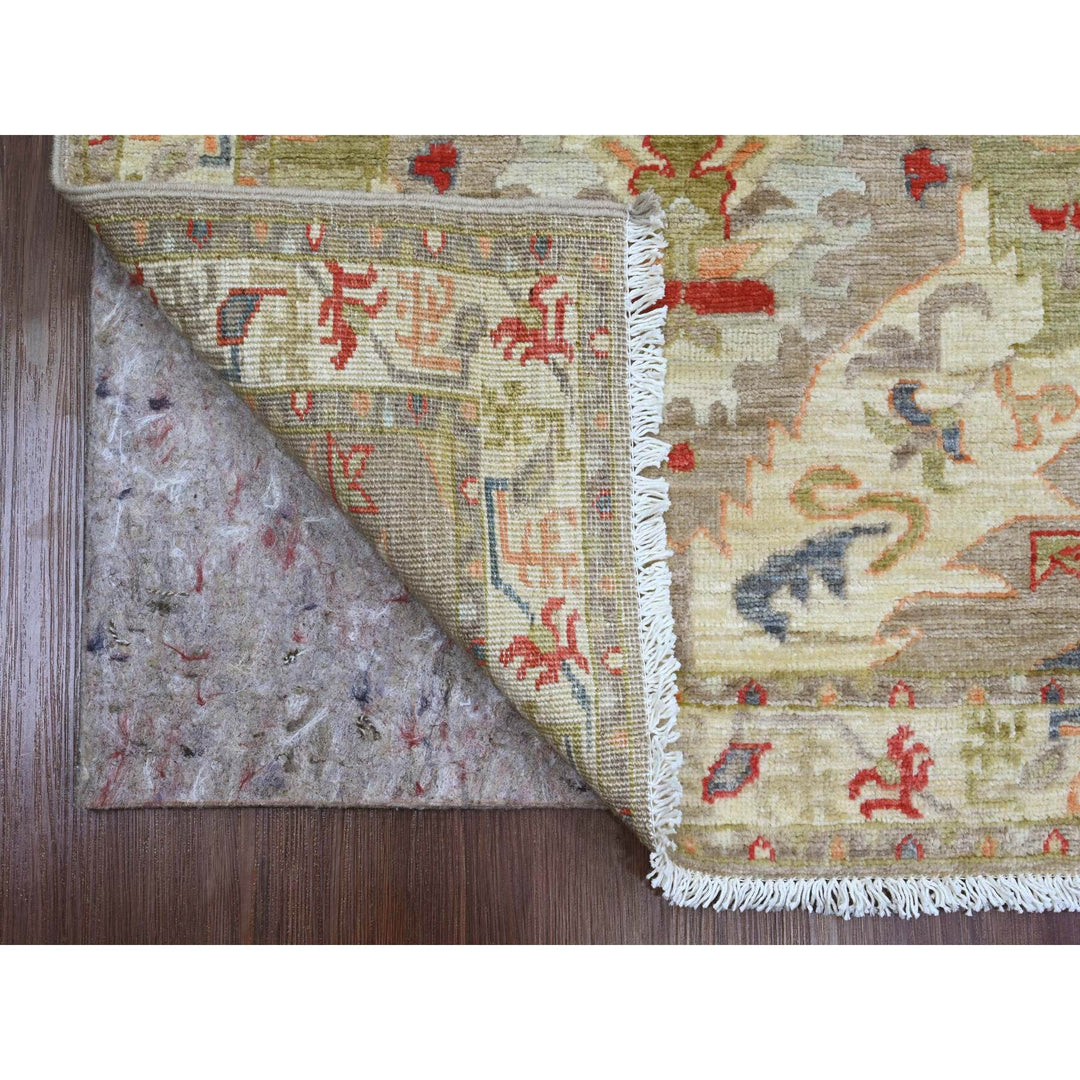 2'7" x 5'11" New Hand Knotted Brown Wool Runner Oriental Rug - MOA10289991