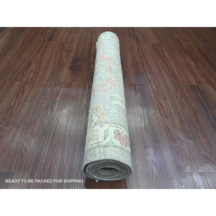 2'6" x 6'0" New Hand Knotted Grey Wool Runner Oriental Rug - MOA10289992