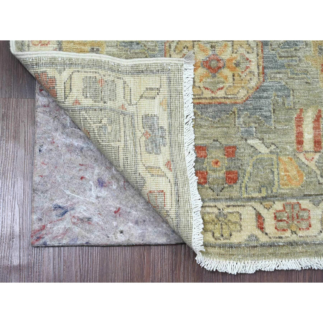 2'5" x 8'1" New Hand Knotted Green Wool Runner Oriental Rug - MOA10289993