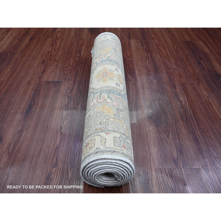 2'5" x 8'1" New Hand Knotted Green Wool Runner Oriental Rug - MOA10289993