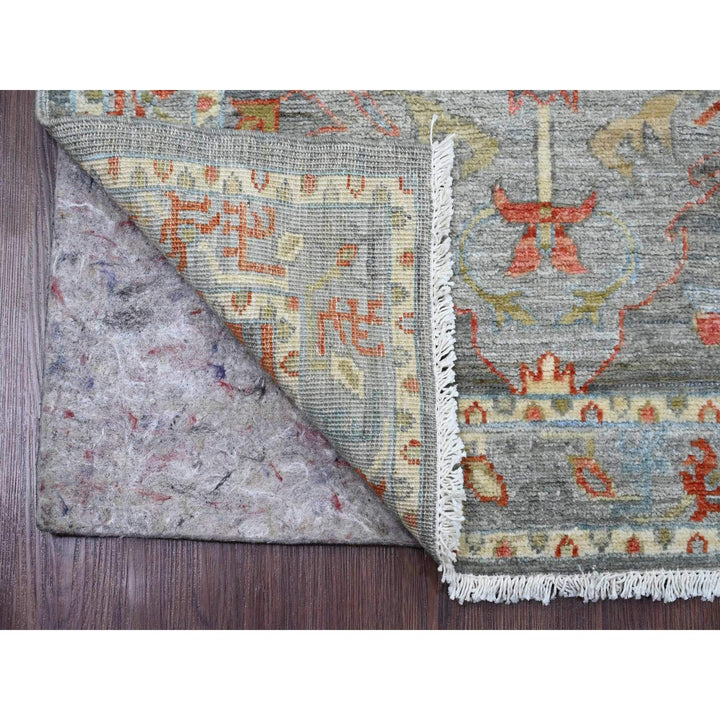 2'9" x 8'0" New Hand Knotted Grey Wool Runner Oriental Rug - MOA10289994