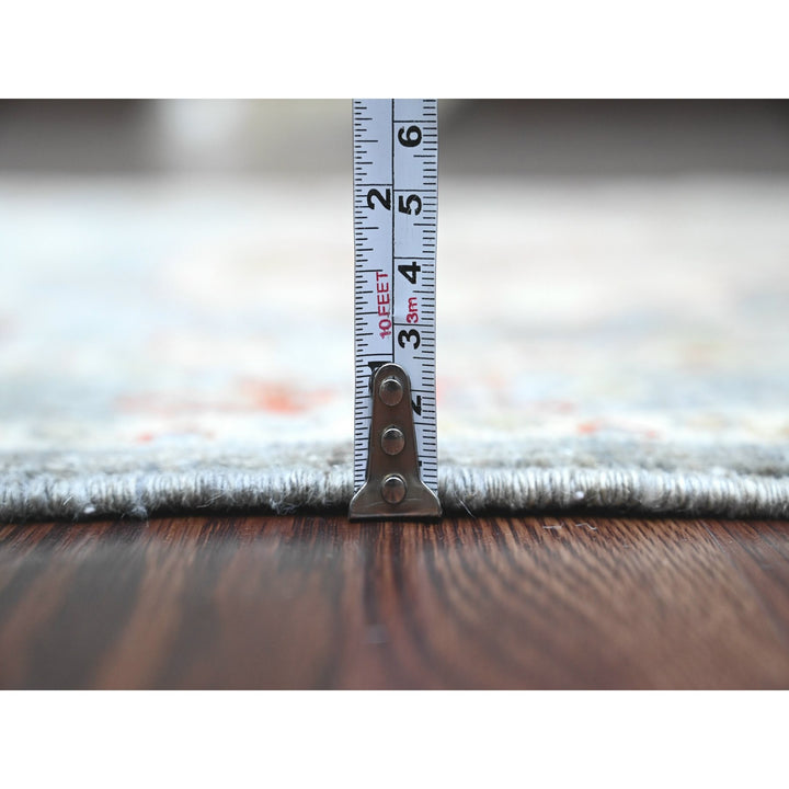 2'9" x 8'0" New Hand Knotted Grey Wool Runner Oriental Rug - MOA10289994