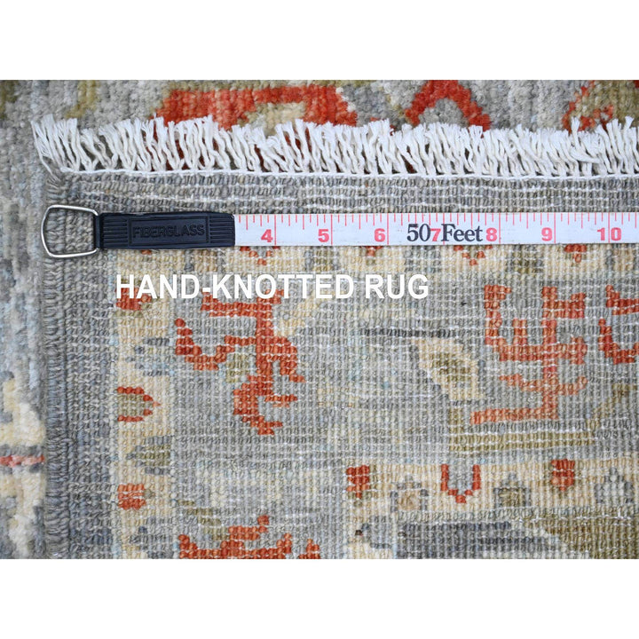 2'9" x 8'0" New Hand Knotted Grey Wool Runner Oriental Rug - MOA10289994