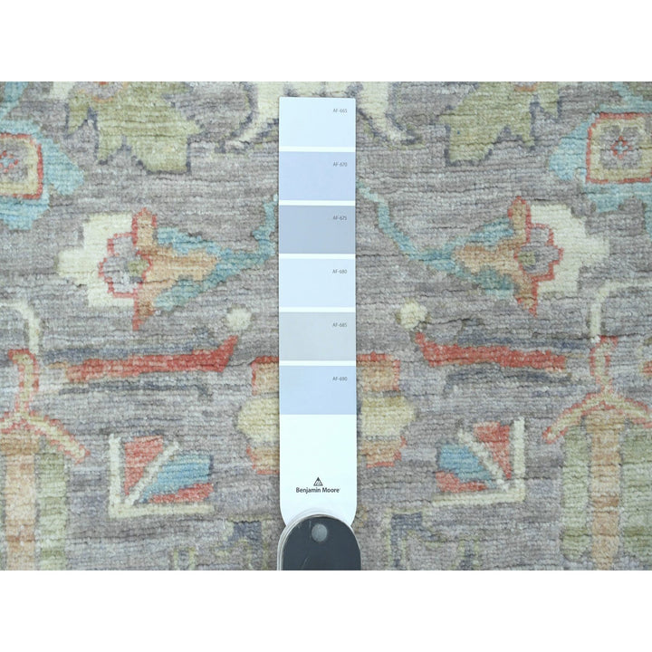 2'6" x 5'11" New Hand Knotted Grey Wool Runner Oriental Rug - MOA10289995