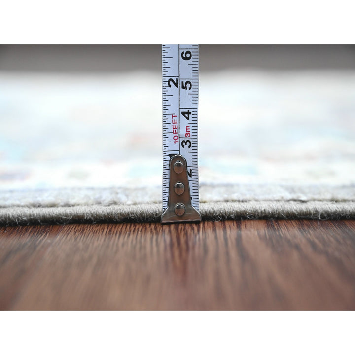 2'6" x 5'11" New Hand Knotted Grey Wool Runner Oriental Rug - MOA10289995
