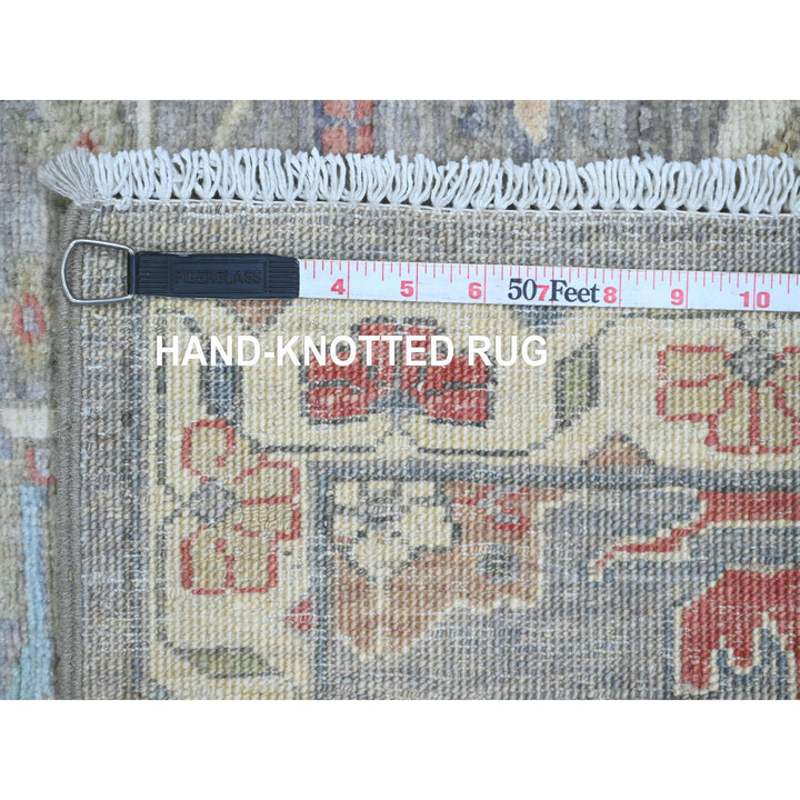 2'6" x 5'11" New Hand Knotted Grey Wool Runner Oriental Rug - MOA10289995