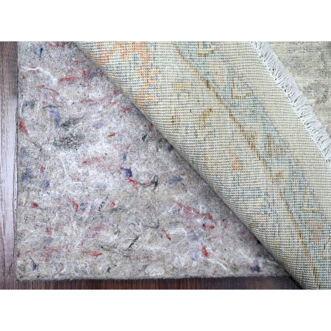 5'8" x 5'9" New Hand Knotted Ivory Wool Round Oriental Rug - MOA10289996