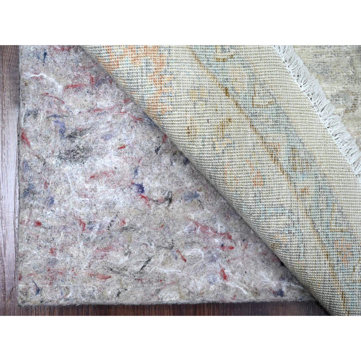 5'8" x 5'9" New Hand Knotted Ivory Wool Round Oriental Rug - MOA10289996
