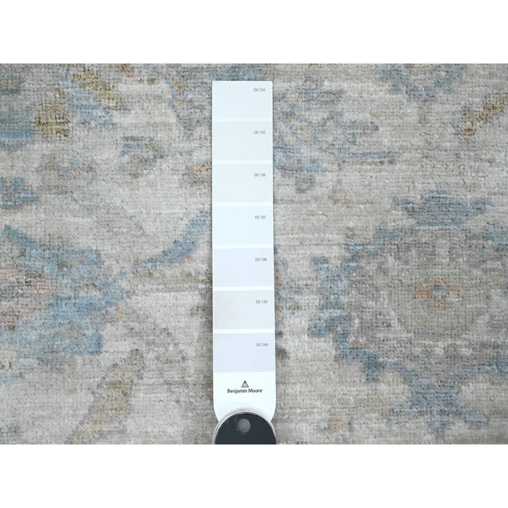 5'8" x 5'9" New Hand Knotted Ivory Wool Round Oriental Rug - MOA10289996