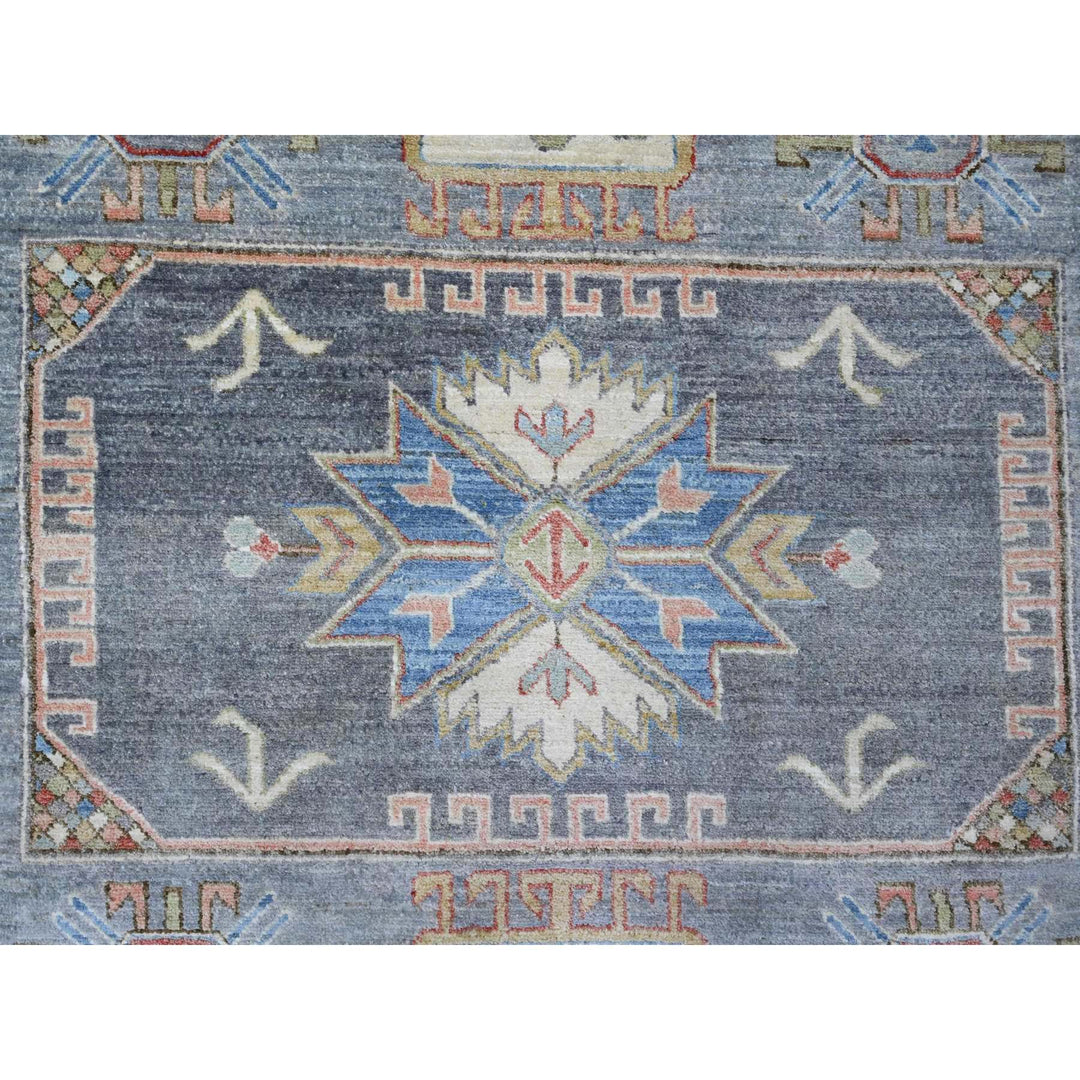 7'8" x 7'11" New Hand Knotted Grey Wool Round Oriental Rug - MOA10289997