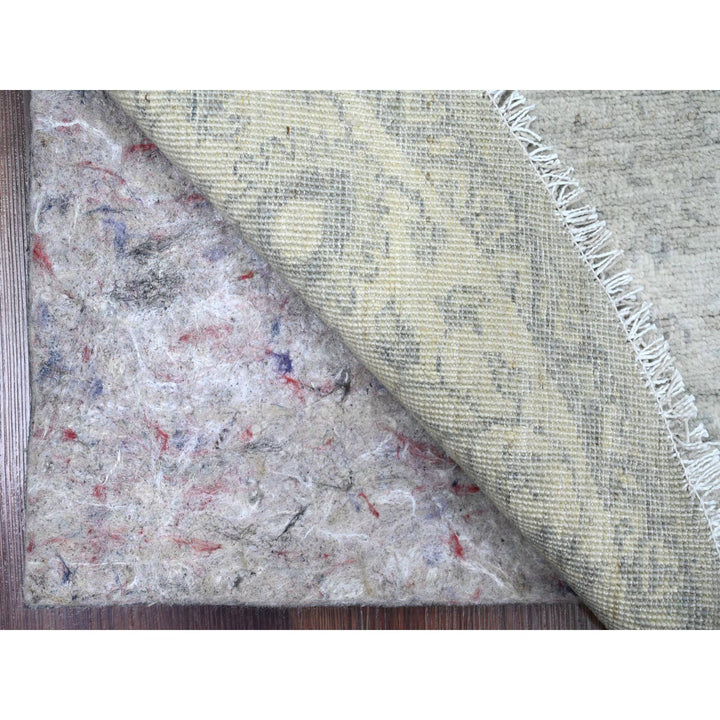 3'11" x 4'0" New Hand Knotted Grey Wool Round Oriental Rug - MOA10289998